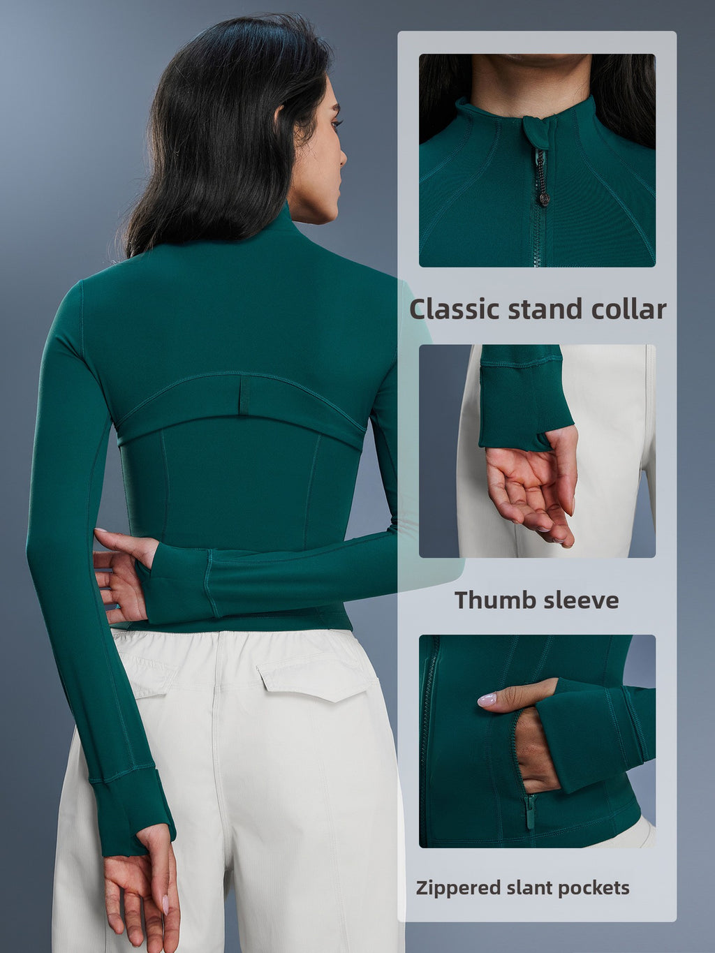 Short stand collar yoga jacket