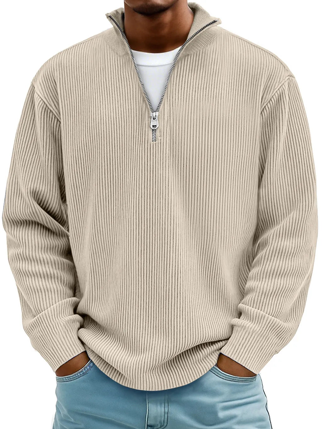 Men's Casual Long-Sleeve Polo Shirt/Sweatshirt