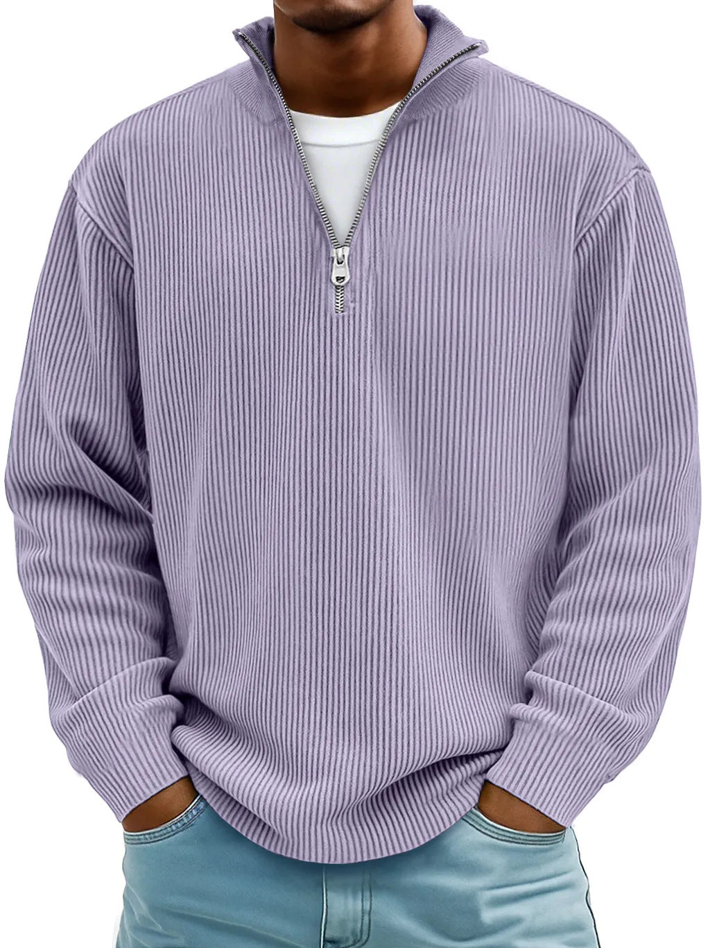 Men's Casual Long-Sleeve Polo Shirt/Sweatshirt