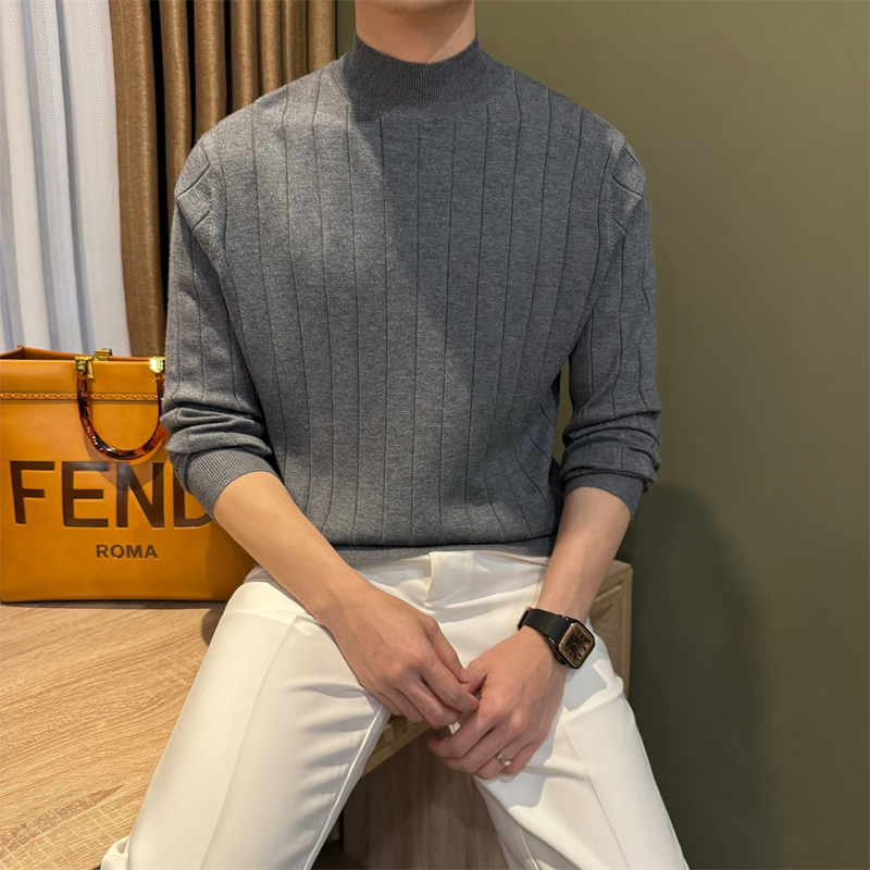 Mens Wool Blend Half Turtleneck Sweater