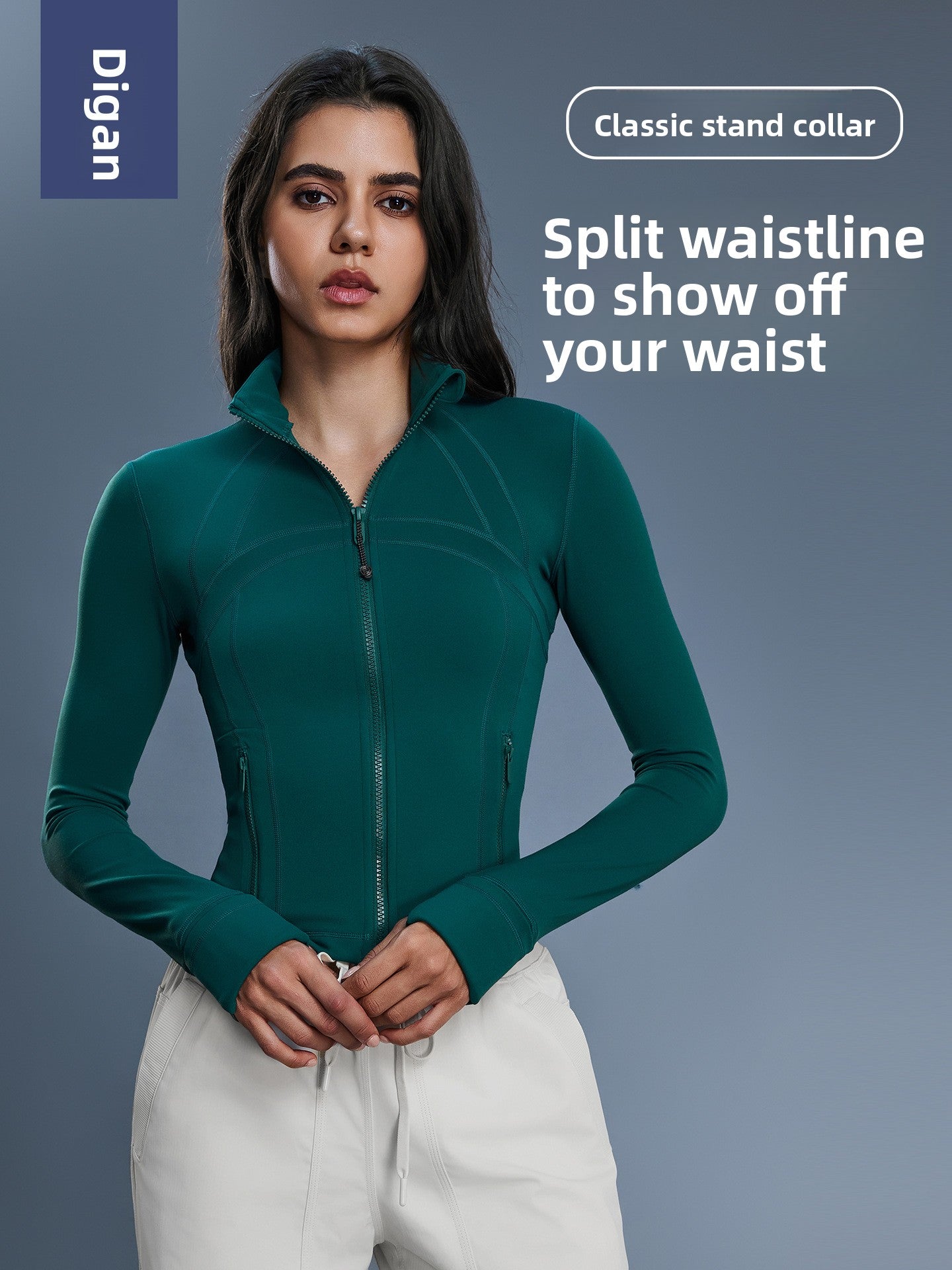 Short stand collar yoga jacket