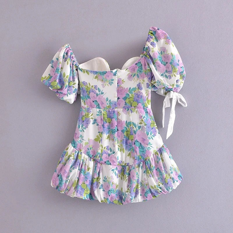 Lace-Up Lotus-Leaf Dress