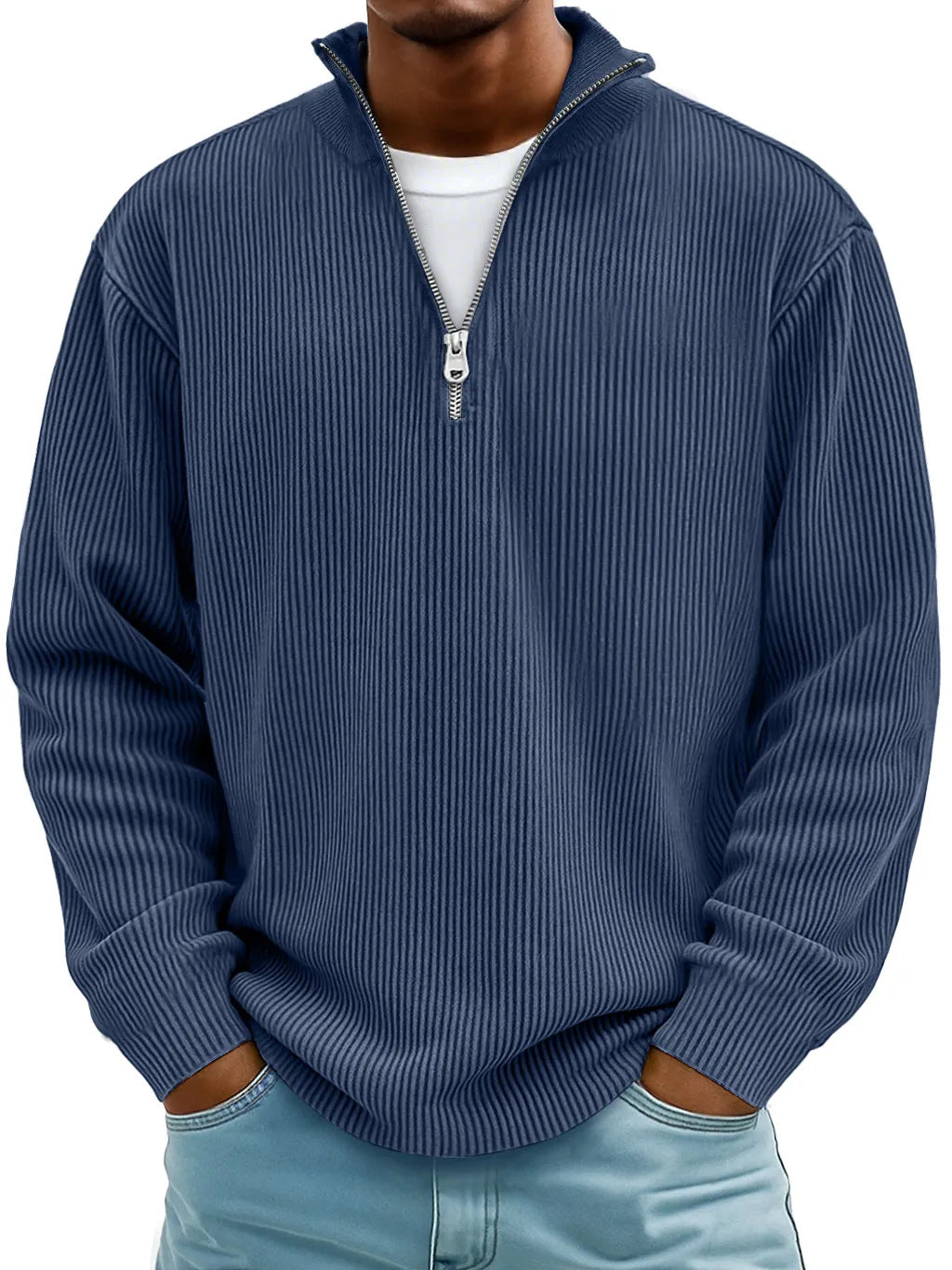 Men's Casual Long-Sleeve Polo Shirt/Sweatshirt