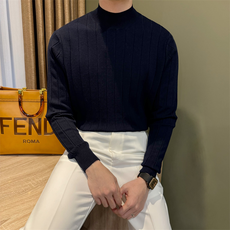 Mens Wool Blend Half Turtleneck Sweater