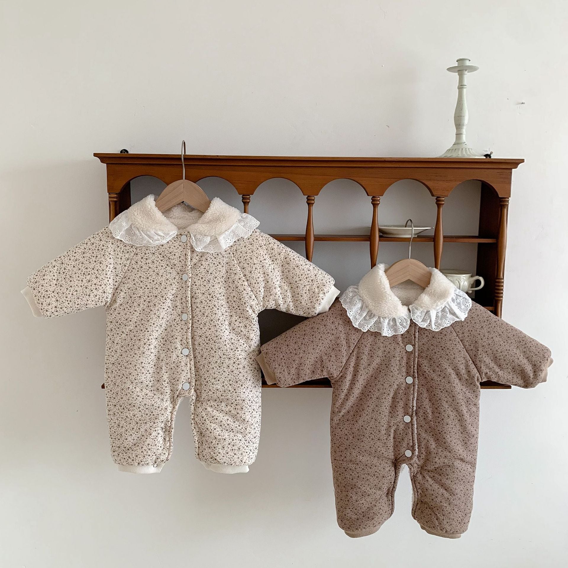 Baby fleece thick one-piece pajama
