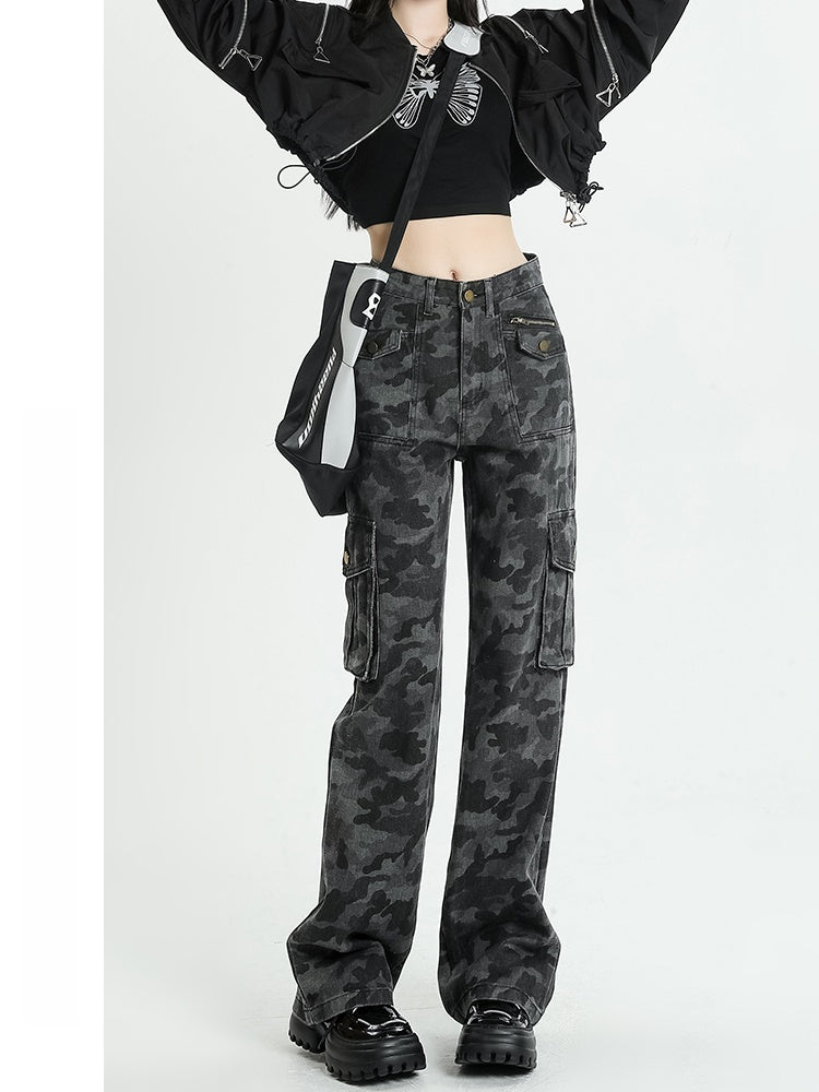 Camouflage workwear jeans