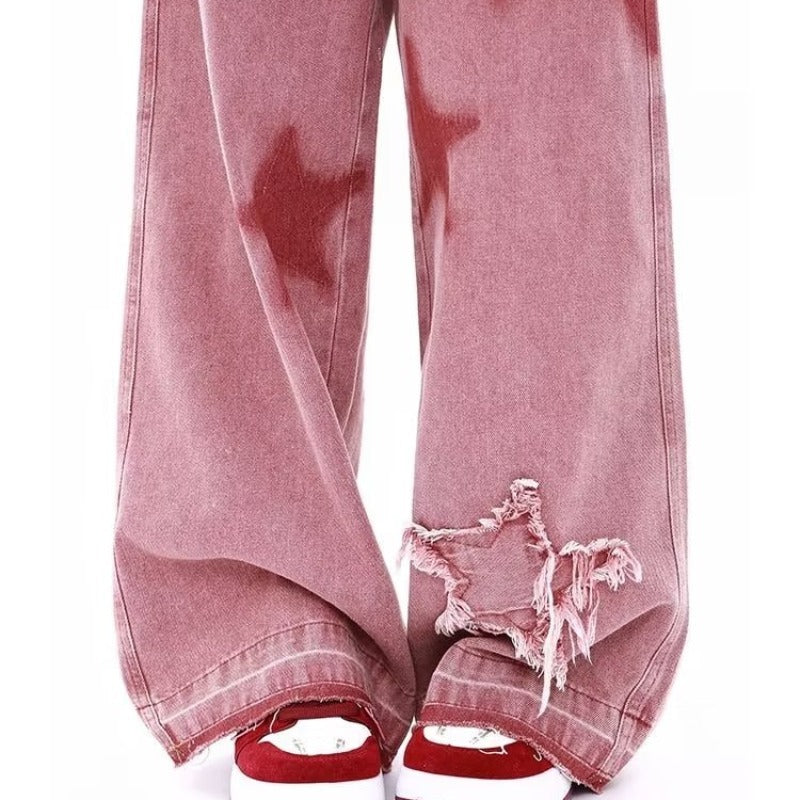 Star-studded denim jeans