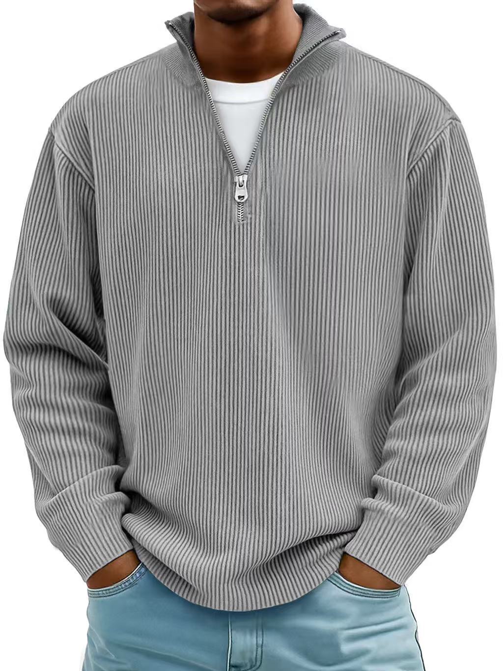 Men's Casual Long-Sleeve Polo Shirt/Sweatshirt