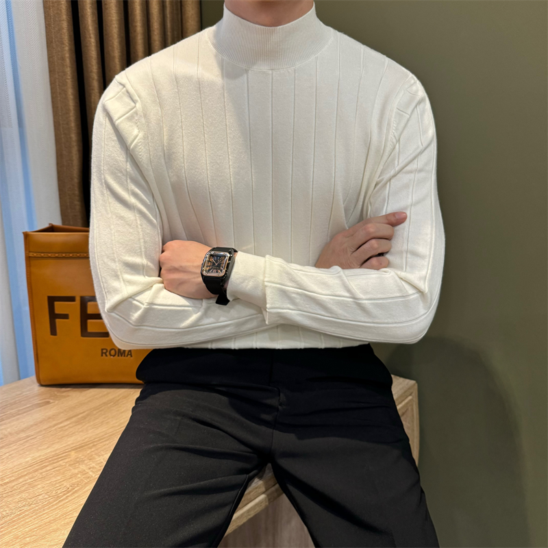 Mens Wool Blend Half Turtleneck Sweater