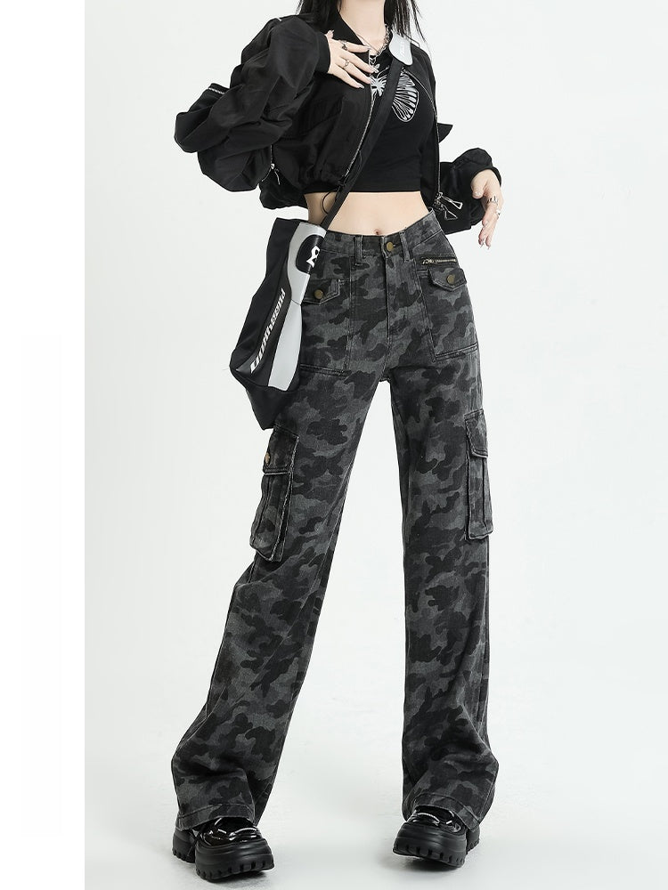 Camouflage workwear jeans