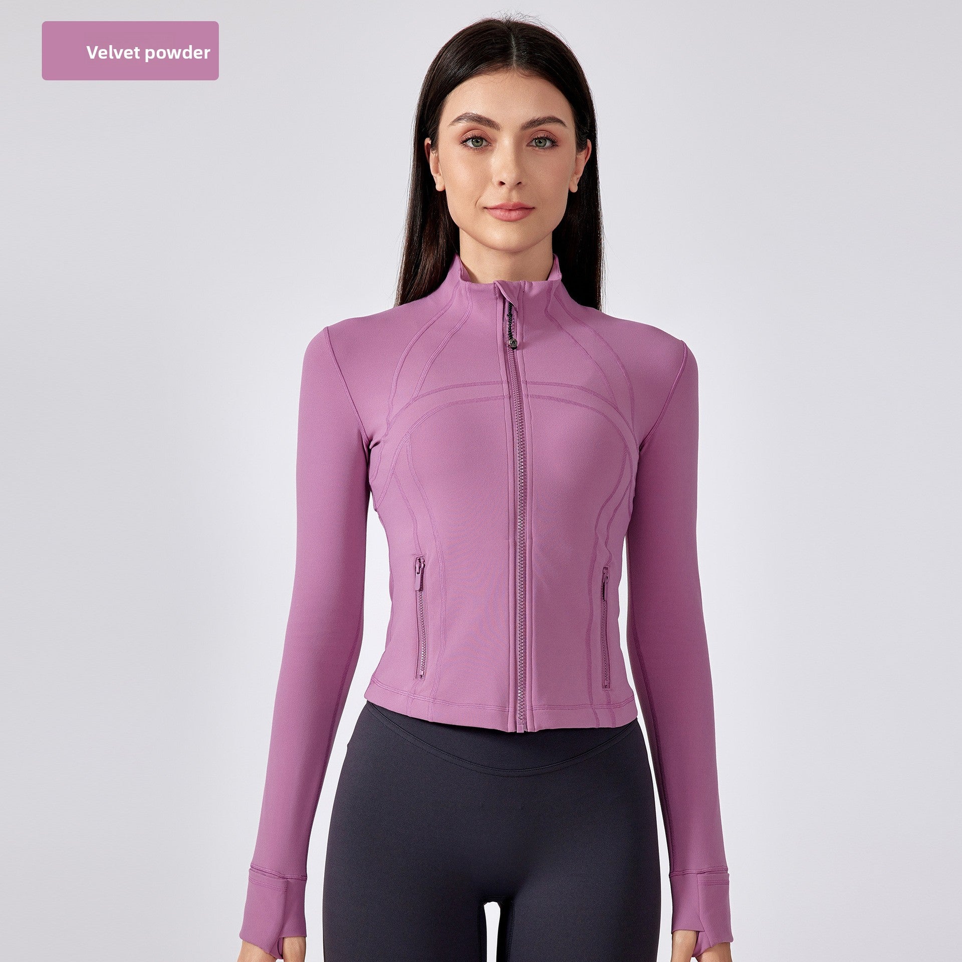 Short stand collar yoga jacket