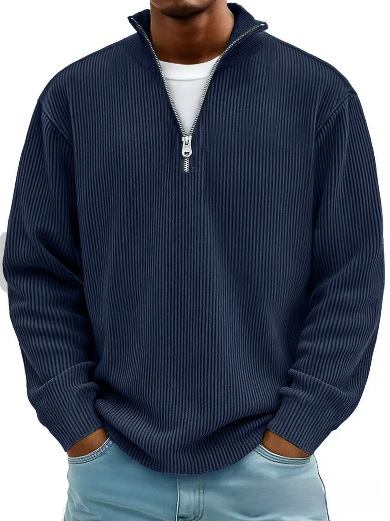 Men's Casual Long-Sleeve Polo Shirt/Sweatshirt