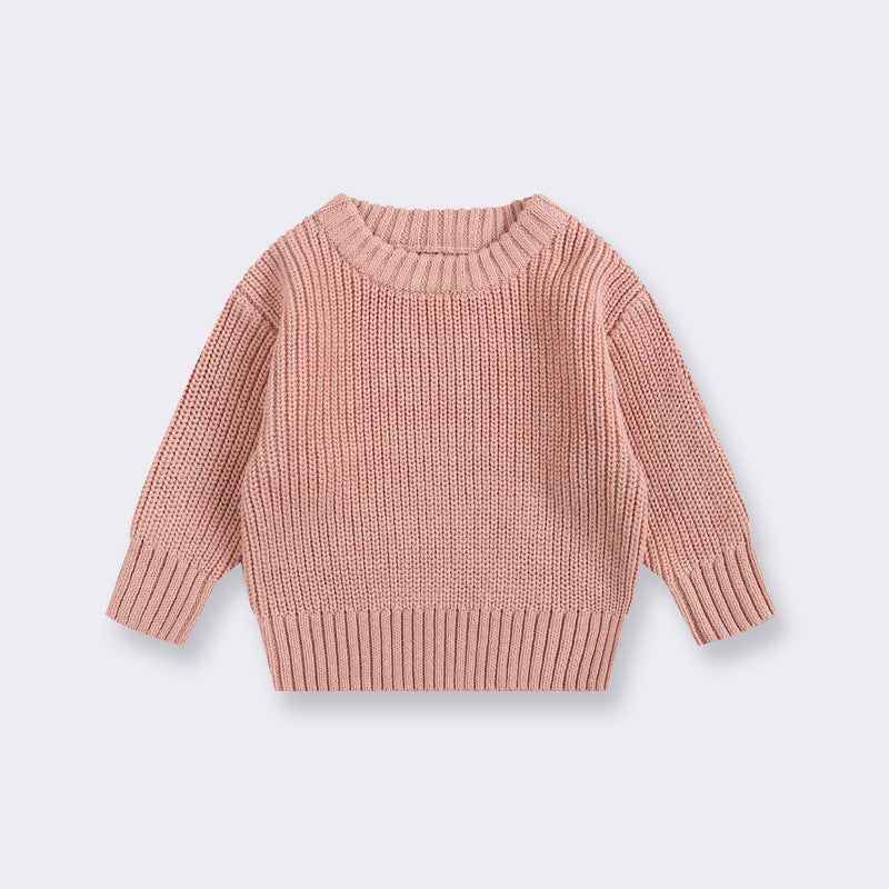 Baby Cotton Crewneck Sweater for Boys and Girls